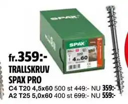 Bauhaus TRALLSKRUV SPAX PRO erbjuda