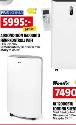 Bauhaus AIRCONDITION 16000BTU FJÄRRKONTROLL WIFI erbjuda