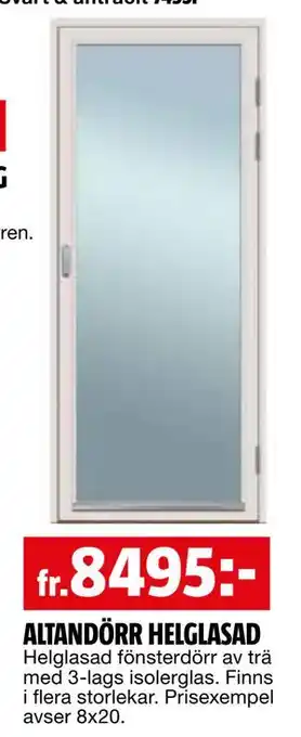 Bauhaus ALTANDÖRR HELGLASAD erbjuda