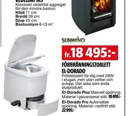 Bauhaus FÖRBRÄNNINGSTOALETT EL-DORADO erbjuda