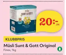 Hemköp Müsli Sunt & Gott Original erbjuda