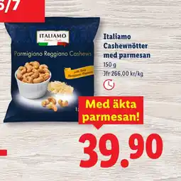 Lidl ITALIAMO Cashewnötter med parmesan erbjuda