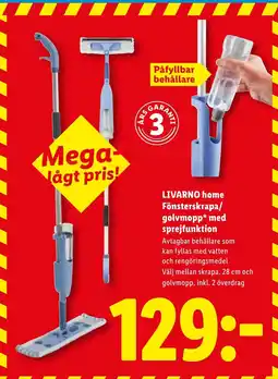 Lidl LIVARNO HOME Fönsterskrapa/ golvmopp* med sprejfunktion erbjuda