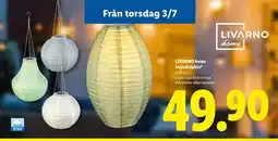 Lidl LIVARNO HOME Solcellslykta erbjuda