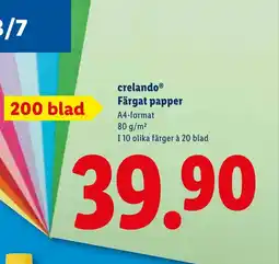 Lidl CrelandoⓇ Färgat papper erbjuda