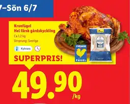 Lidl Kronfågel Hel färsk gårdskyckling erbjuda