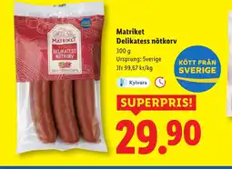 Lidl MATRIKET Delikatess nötkorv erbjuda