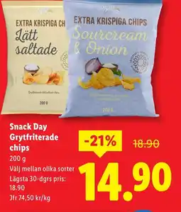 Lidl Snack Day Grytfriterade chips erbjuda