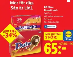Lidl GB Glace Glass 6-pack erbjuda