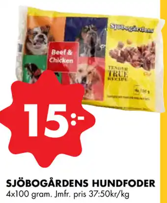 ÖoB Sjöbogårdens Hundfoder 4x100g erbjuda