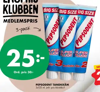 Pepsodent Tandkräm 3x125ml