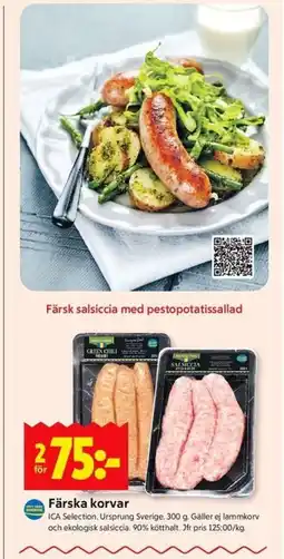 ICA Kvantum ICA Färska korvar erbjuda