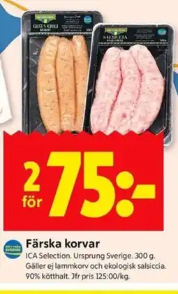ICA Kvantum Färska korvar erbjuda