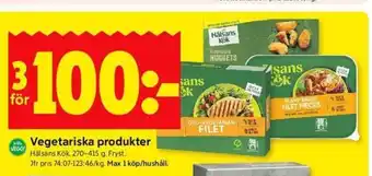 ICA Kvantum Hälsans Kök Vegetariska produkter erbjuda
