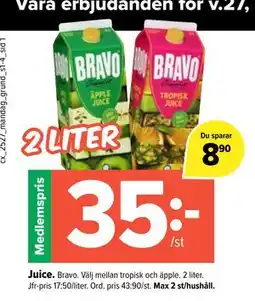 Coop Extra Juice erbjuda