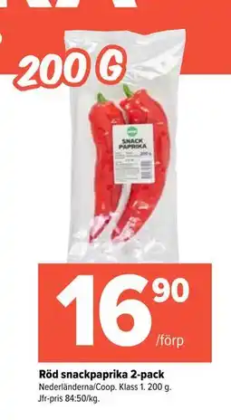 Coop Extra Röd snackpaprika 2-pack erbjuda