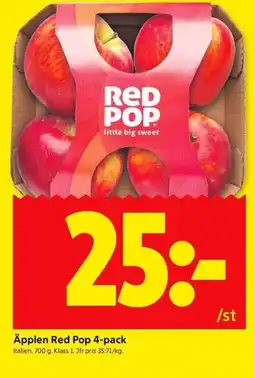 ICA Kvantum Äpplen Red Pop 4-pack erbjuda
