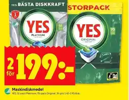ICA Kvantum YES Maskindiskmedel erbjuda