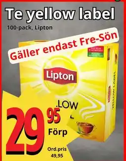 Supergrossen Te yellow label erbjuda