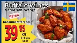 Supergrossen Buffalo wings erbjuda