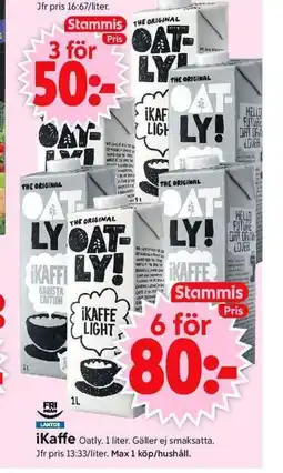 ICA Supermarket iKaffe Oatly. erbjuda
