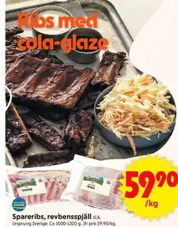 ICA Supermarket Spareribs, revbensspjäll ICA. erbjuda