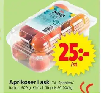 ICA Supermarket Aprikoser i ask ICA. erbjuda