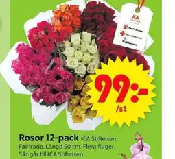 ICA Supermarket Rosor 12-pack ICA Stiftelsen. erbjuda