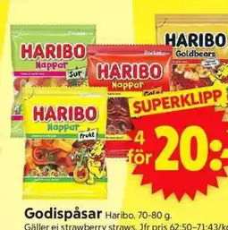 ICA Supermarket Godispåsar Haribo. erbjuda