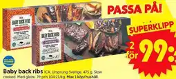 ICA Supermarket Baby back ribs erbjuda