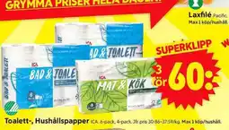 ICA Supermarket Toalett-, Hushållspapper erbjuda