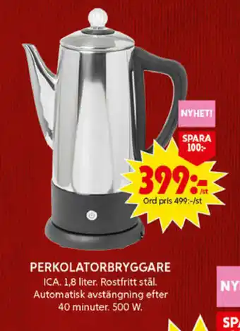 ICA Maxi ICA Perkolatorbryggare 1,8 liter erbjuda
