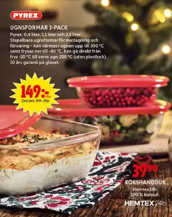 Pyrex Ugnsformar 3-pack