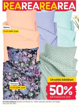 Rusta Utvalda bäddset erbjuda