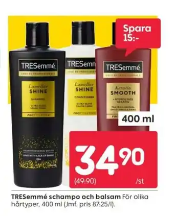 Rusta TRESemmé schampo och balsam erbjuda