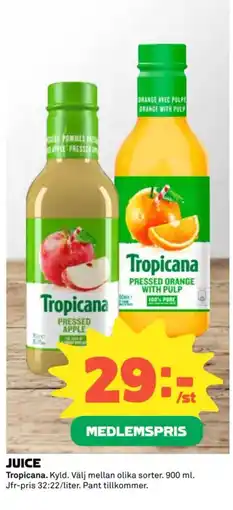 Coop TROPICANA Juice erbjuda
