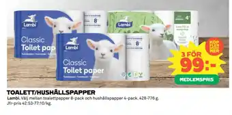 Coop LAMBI Toalett/hushållspapper erbjuda