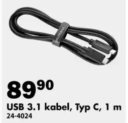 Biltema USB 3.1 kabel, Typ C, 1 m erbjuda