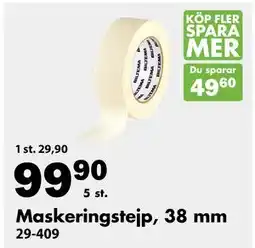 Biltema Maskeringstejp, 38 mm erbjuda