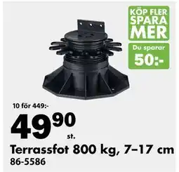 Biltema Terrassfot 800 kg, 7–17 cm erbjuda