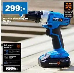 Biltema Borr och skruvdragare DD 18V erbjuda