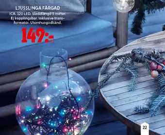 ICA Maxi ICA Ljusslinga Färgad 120 LED erbjuda