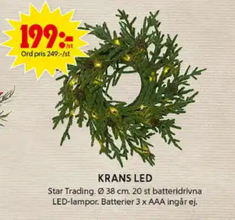 ICA Maxi Star Trading Krans Led Ø 38 cm erbjuda