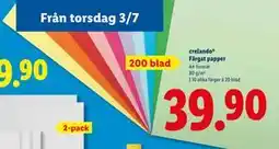 Lidl crelando Färgat papper erbjuda