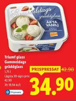 Lidl Triumf glass Gammeldags gräddglass erbjuda