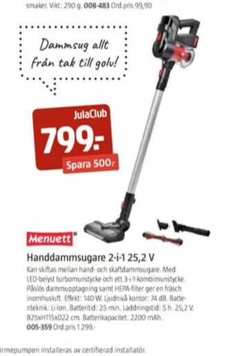 Jula Menuett Dammsugare erbjuda