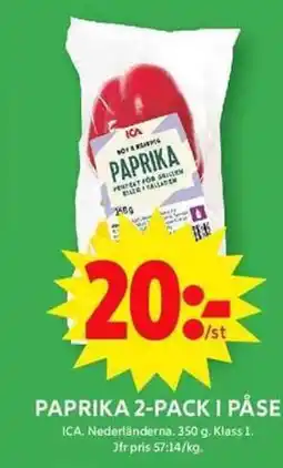 ICA Maxi ICA Paprika 2-pack i påse erbjuda