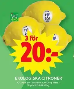 ICA Maxi ICA Ekologiska citroner erbjuda
