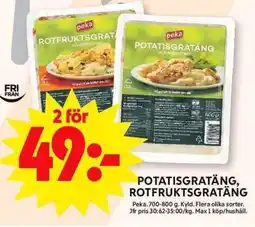 ICA Maxi PEKA Potatisgratäng, rotfruktsgratäng erbjuda