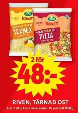 ICA Maxi ARLA Riven, tärnad ost erbjuda